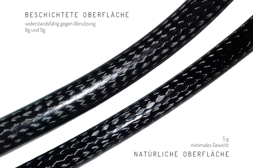 Schutzschicht auf den Carbonrohren des Flaschenhalters – Detailaufnahme
